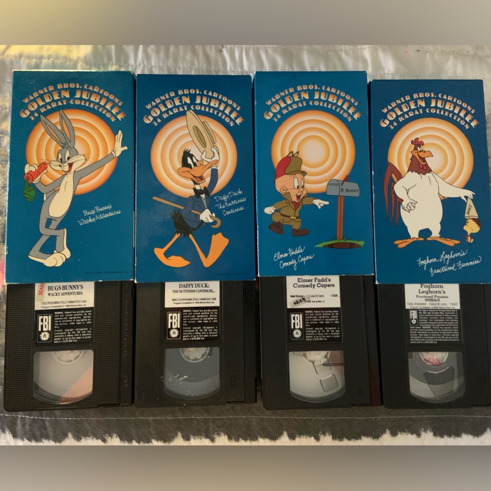 Vintage Warner Bros. Golden Jubilee 24 Karat Collection set all 12 videotapes